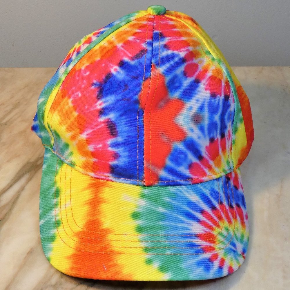 *REDUCED* LAST ONE!!! Pretty rainbow colored tie-dye baseball hat cap